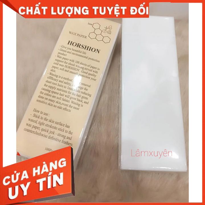 Giấy wax lông nhám cao cấp Horshion 100 miếng tiện lợi dễ sử dụng xấp hồng chất bền  FREESHIP  chuyên dụng cho salon