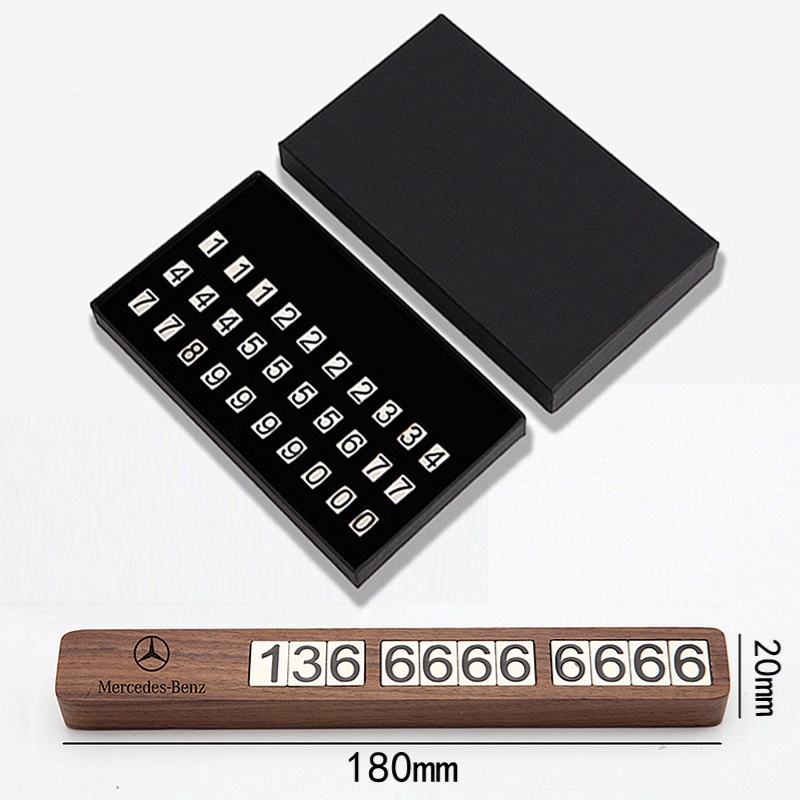 Bảng SĐT gỗ Óc Chó Logo xe Cao Cấp