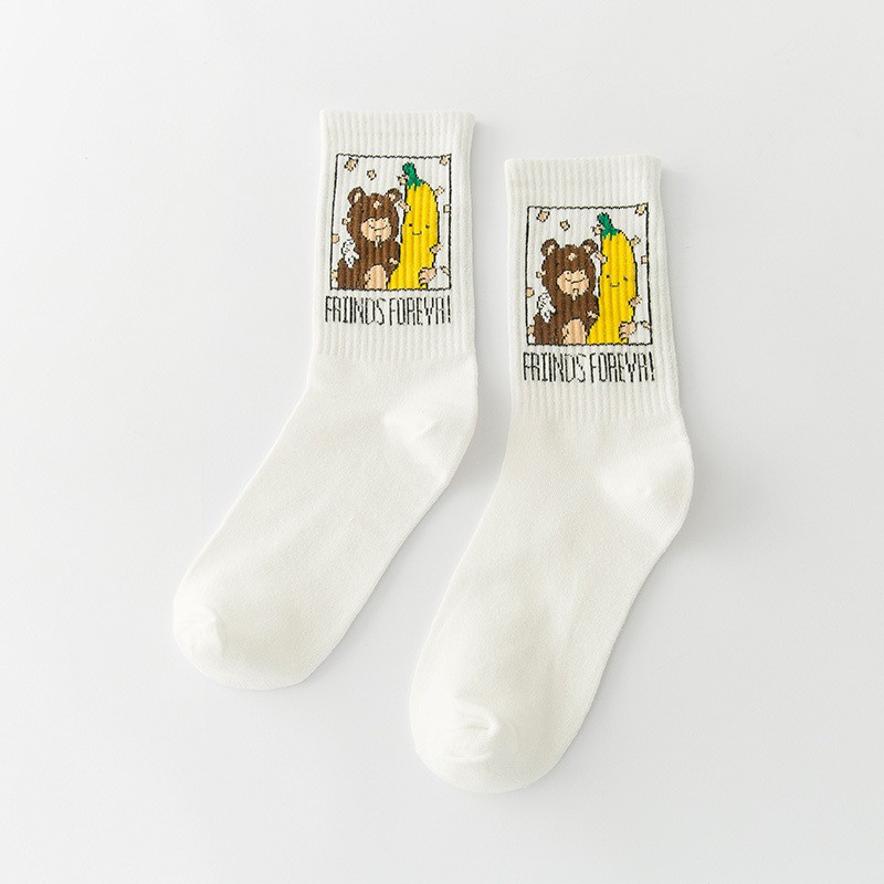 Vớ cotton cao cổ hình quả chuối dễ thương