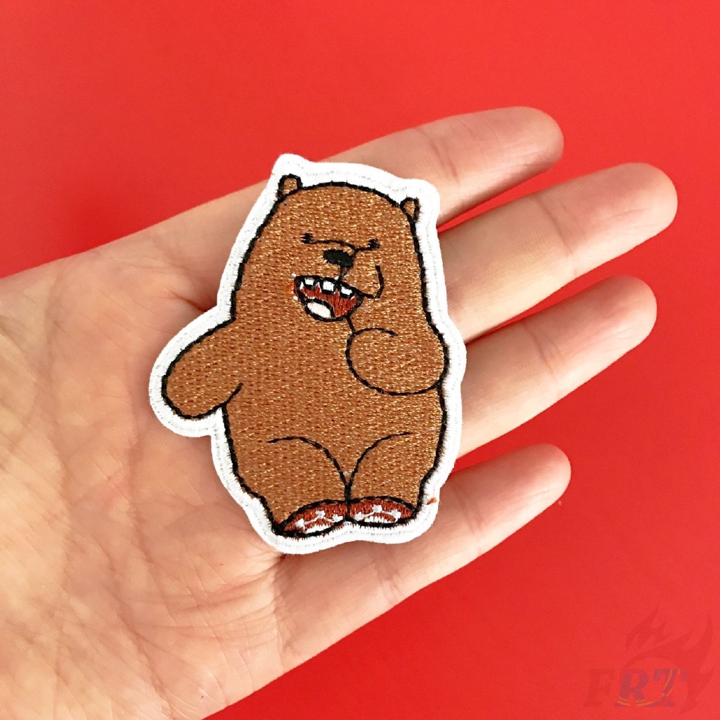 Sticker ủi thêu hình gấu trúc dễ thương