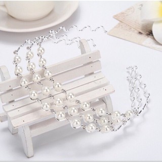 Bờm Sóng/ Bờm Tóc Kim Loại Sóng Đính Hạt Trai