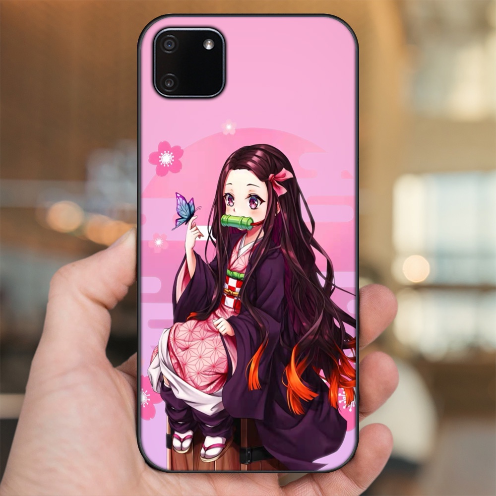 Ốp lưng Realme C11 2020 viền đen in hình Nezuko Kimetsu no Yaiba