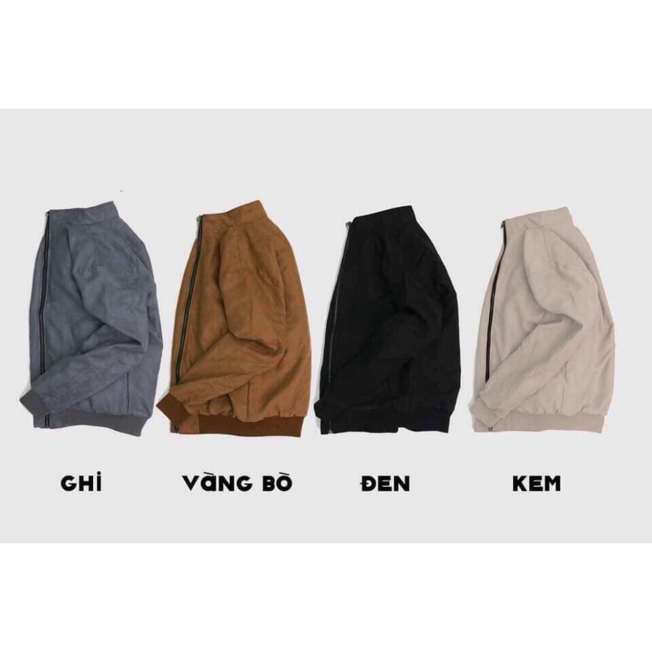 Áo ấm nam, áo khoác nam mùa đông cao cấp da lộn lót lông cừu cổ cao bomber đẹp hàng hiệu mặc thu đông siêu ấm áp W1 - Hà