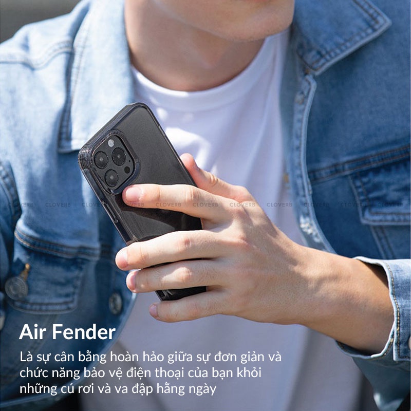 Ốp Lưng UNIQ Air Fender Trong Suốt Siêu Mỏng Chỉ 3mm Chống Rơi Ở Độ Cao 1.8m Viền Camera Nâng Cao Chống Trầy Xước
