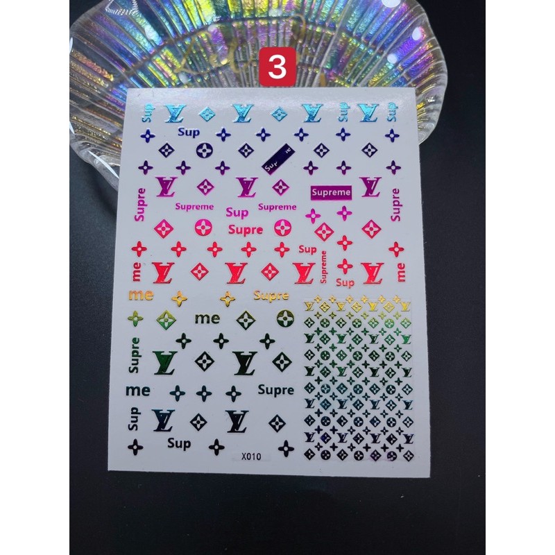 sticker hình thương hiệu dán móng tay nail