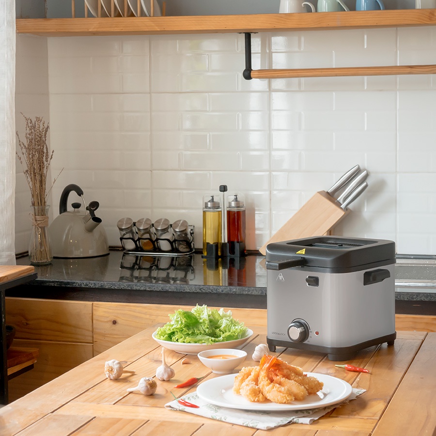 Nồi Chiên Ngập Dầu chính hãng Lock&Lock EJF716SLV , chiên gà rán, mực, tôm, nem siêu giòn!