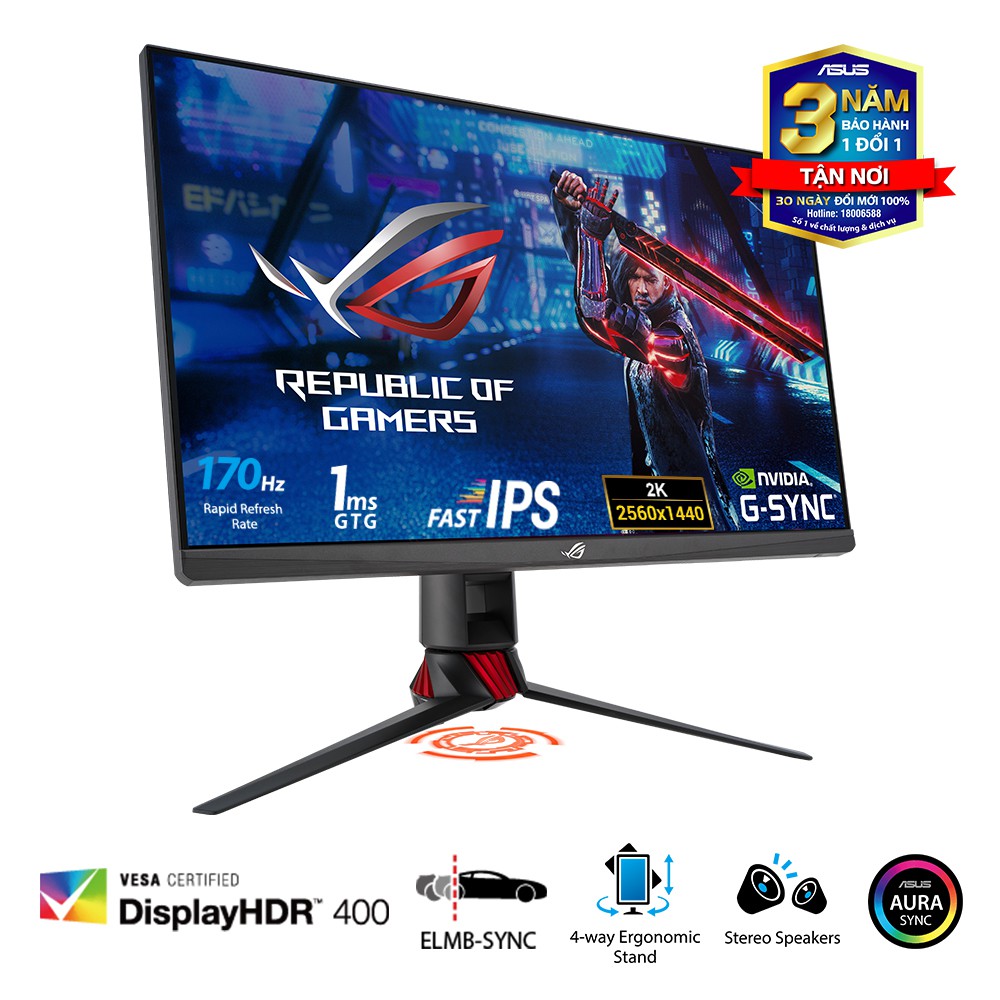 Màn hình Asus ROG Strix XG279Q 27 inch 2k, IPS 170Hz ( OC ) , G-SYNC Compatible, DisplayHDR™ 400 - Hàng Chính Hãng