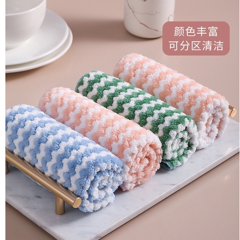 Khăn lau bếp đa năng 2 mặt siêu thấm (lau bếp, bát đĩa, bàn ghế...) to dày kháng khuẩn 25*25cm