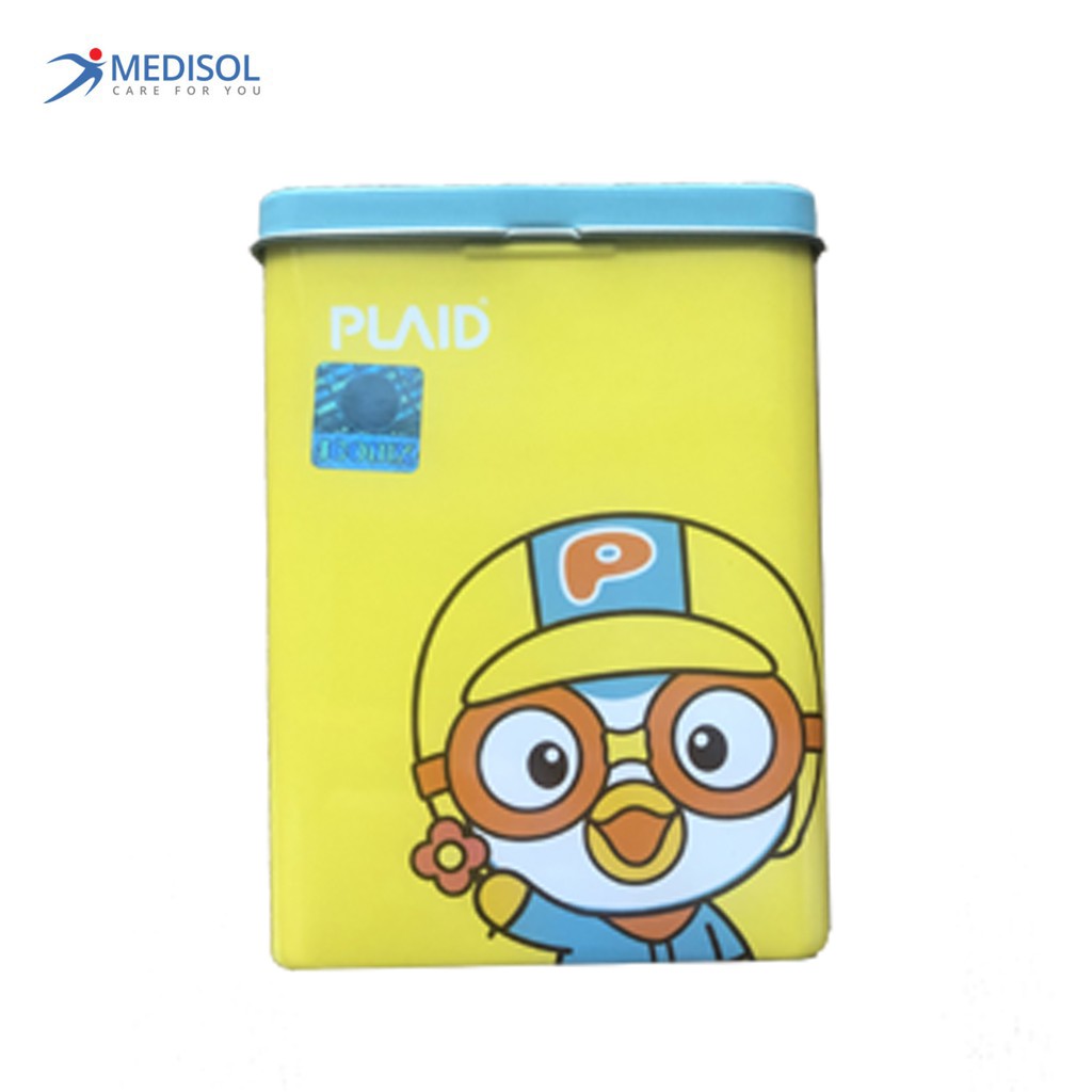 Băng Keo Cá Nhân Hộp Thiếc Vàng Pororo Kids Band - Dành Cho Da Nhạy Cảm (hộp 2 size - 25 miếng)