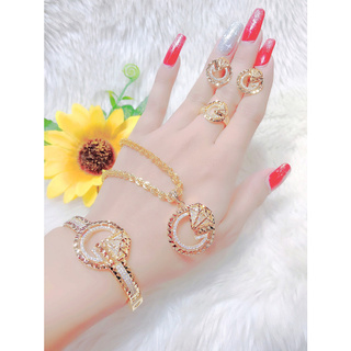 Bộ trang sức đính đá mạ vàng 18K cao cấp JK Silver U.bo255