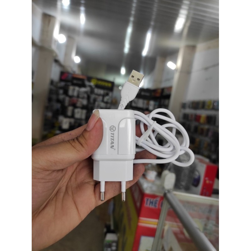 Bộ sạc 2.1A 2 cổng usb chính hãng Titan