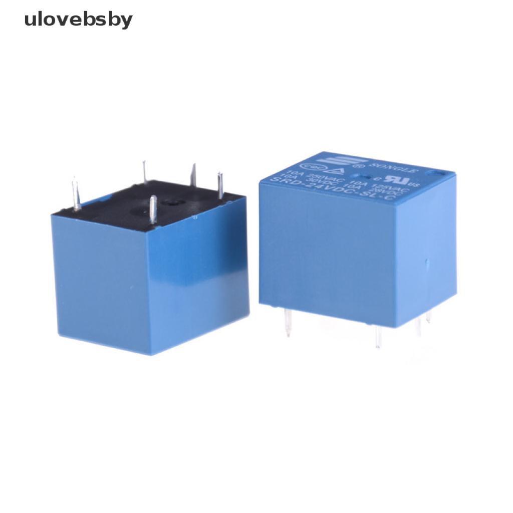 [ulovebsby] 10Pcs/set New SRD-24VDC-SL-C DC 24V Rating Coil SPDT Miniature Power Relay 5Pin [ulovebsby]