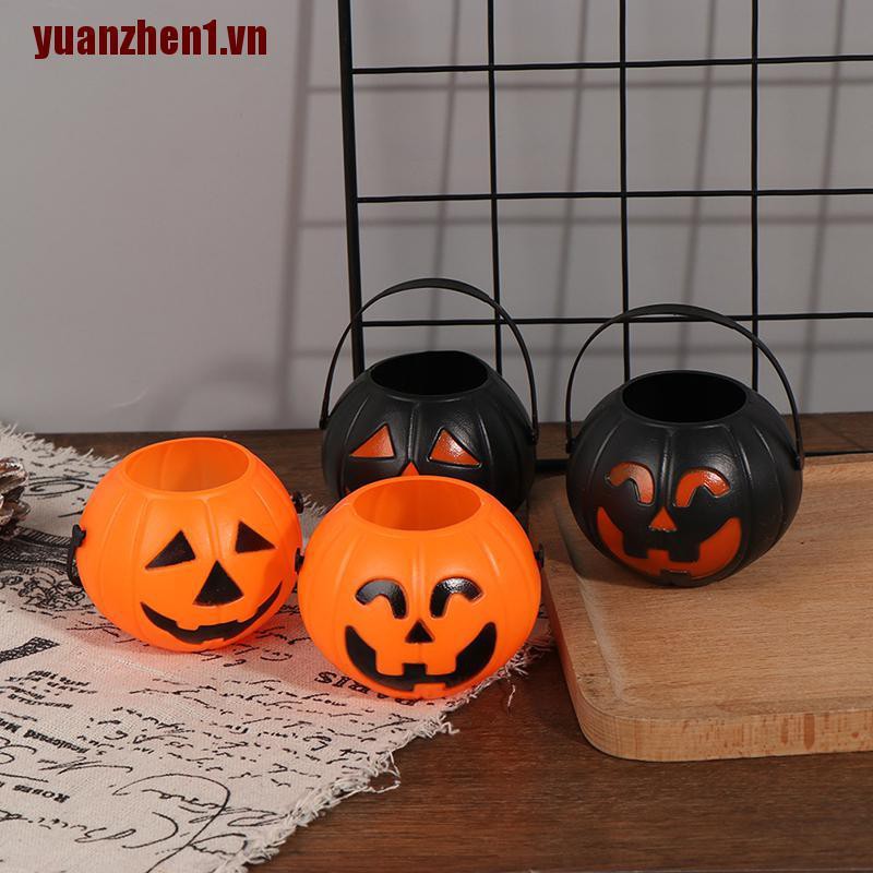 Xô Nhựa Đựng Bí Ngô Trang Trí Halloween Yuanzhen1