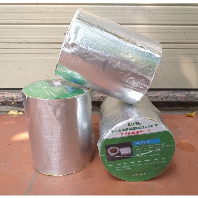 Băng keo chống thấm chống dột nhật bản maxseal bám dính trên mọi bề mặt mái tôn - băng dính chống thấm