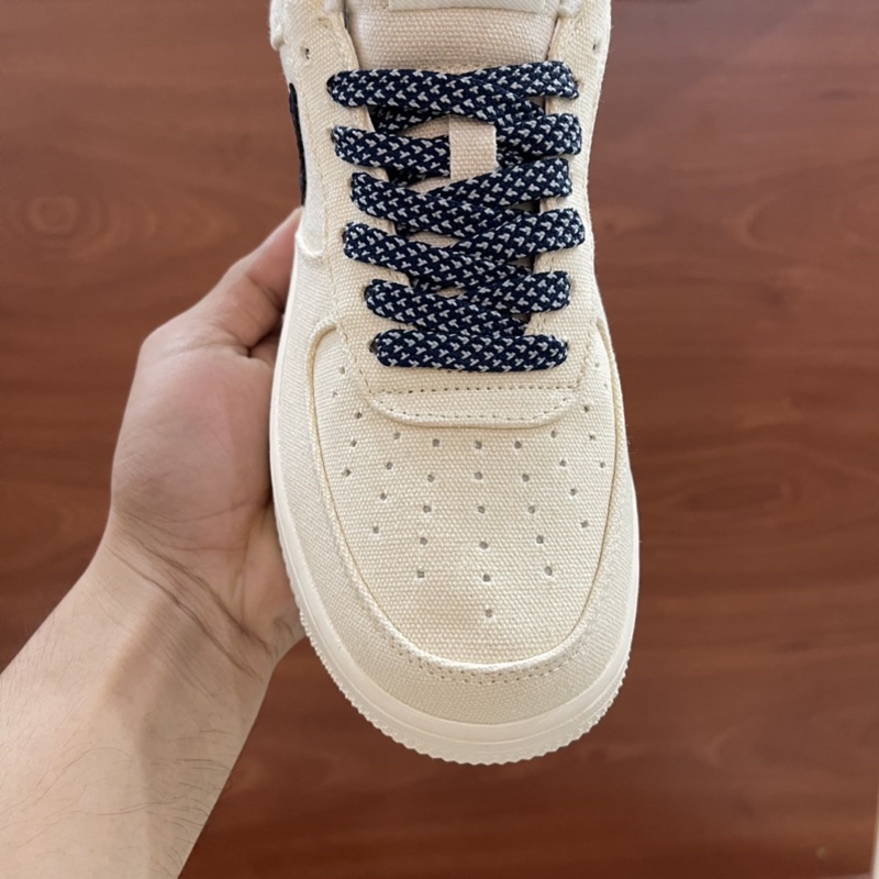 Giày sneaker Af1 custom 'Beige Deep Blue' - Fullbox [Bản chuẩn đẹp]