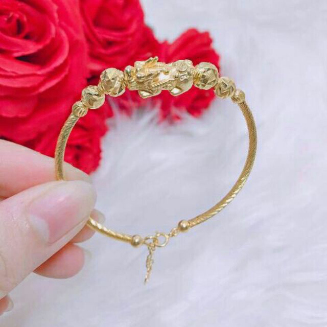 Lắc tay nghê tỳ hưu bạc xi vàng may mắn