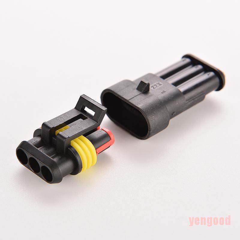 Set 5 đầu nối dây điện 3 chấu chống thấm nước cho xe hơi