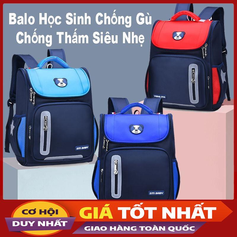 Balo Học Sinh Con Gấu Chống Gù, Chống Thấm Siêu Nhẹ BL10 -Violet_Store