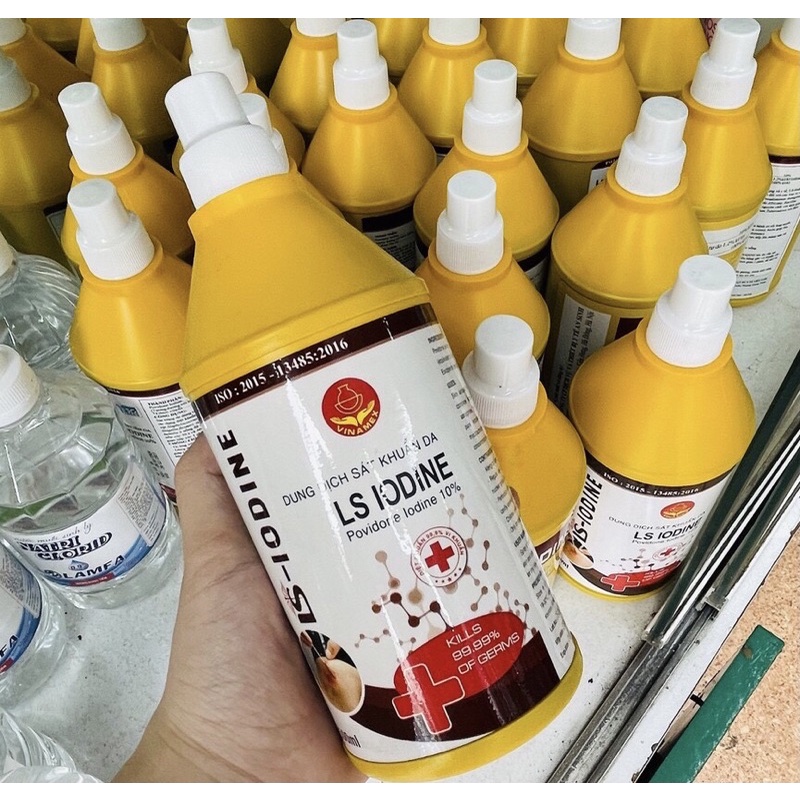 Dung dịch sát trùng vết thương 500ML , cồn iot sát khuẩn y tế