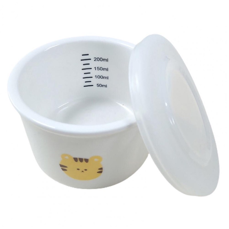Bát sứ, thố sứ chia vạch kèm nắp đậy tiện lợi kiêm bát, hộp trữ đông, thố nấu cháo nồi cơm điện Phong cách Hàn Quốc