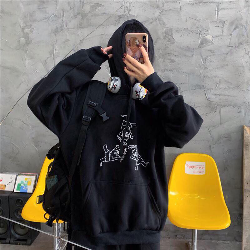 Áo Khoác Hoodie In Hình Ulzzang Unisex Chất Nỉ Bông Cao Cấp Dáng Rộng Nam Nữ - MM