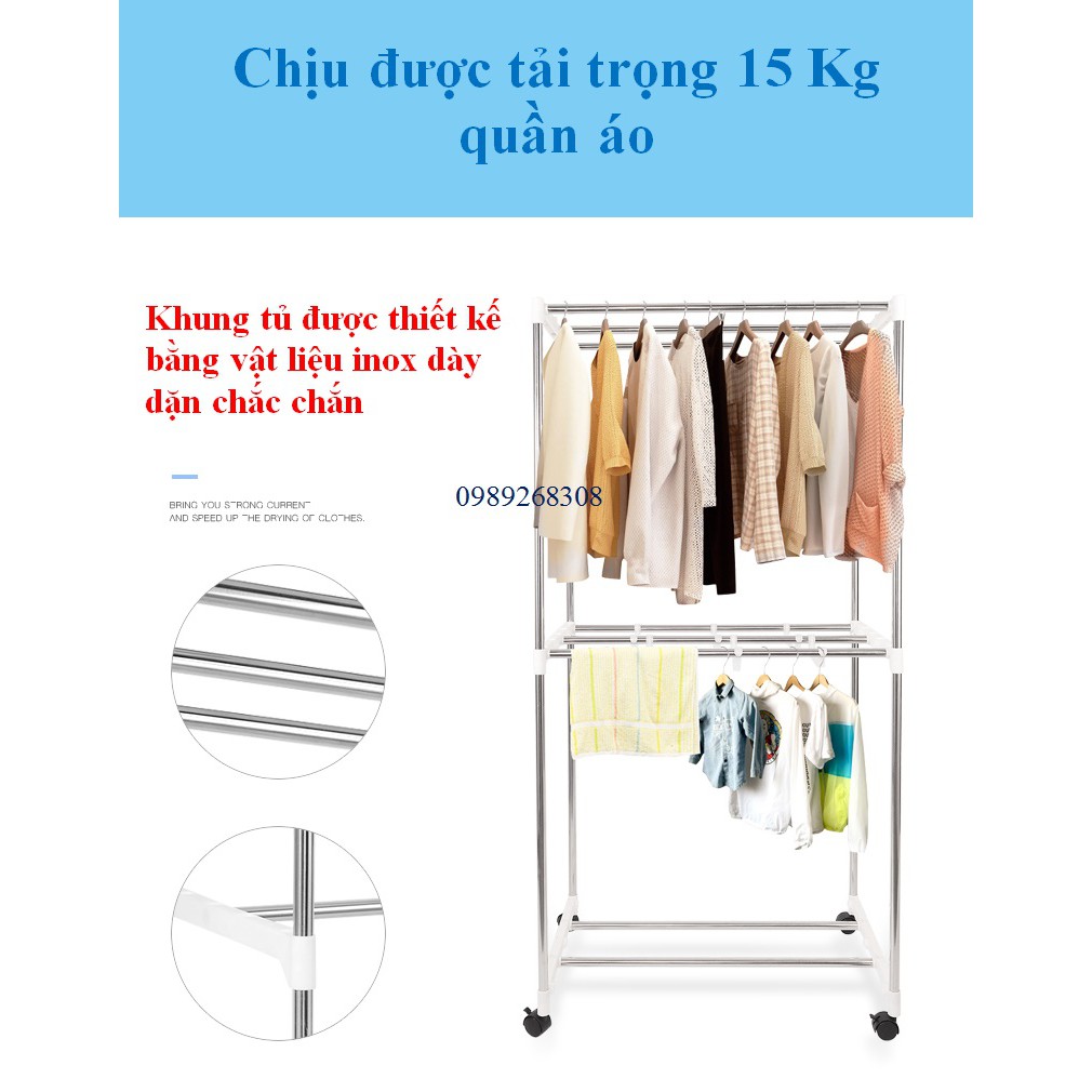 [BH 12 THÁNG] Tủ sấy quần áo phiên bản 2020 sấy khô 15kg quần áo mỗi lần-100% inox