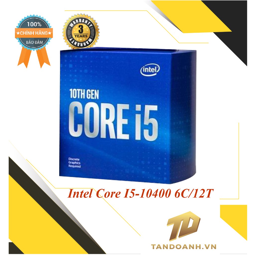  BỘ VI XỬ LÝ Intel Core I5-10400 6C/12T 12MB Cache 2.90 GHz Upto 4.30 GHz