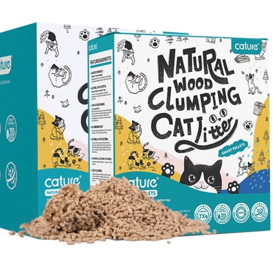 Cát gỗ Cature, Cát gỗ cho mèo Cature - Thùng 8kg