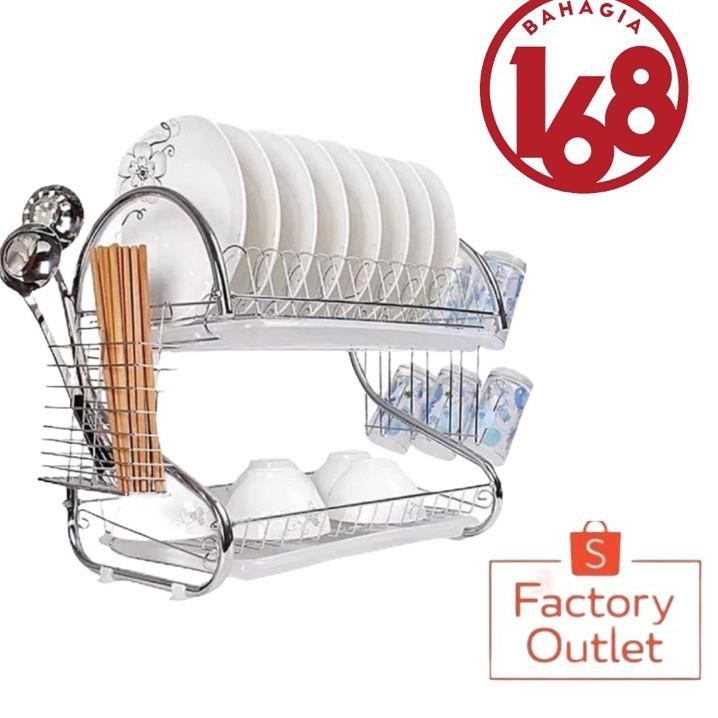 Giá Để Đĩa 2 Tầng Bằng Thép Không Gỉ Tiện Dụng | BigBuy360 - bigbuy360.vn