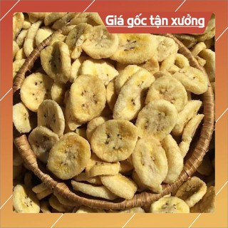 Chuối sấy⚡ freeship ⚡ chuối sấy giòn đà lạt nguyên miếng không chát 500gr .