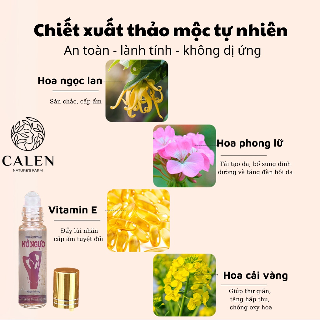 Tinh dầu massage nở ngực hiệu quả cho nữ CALEN