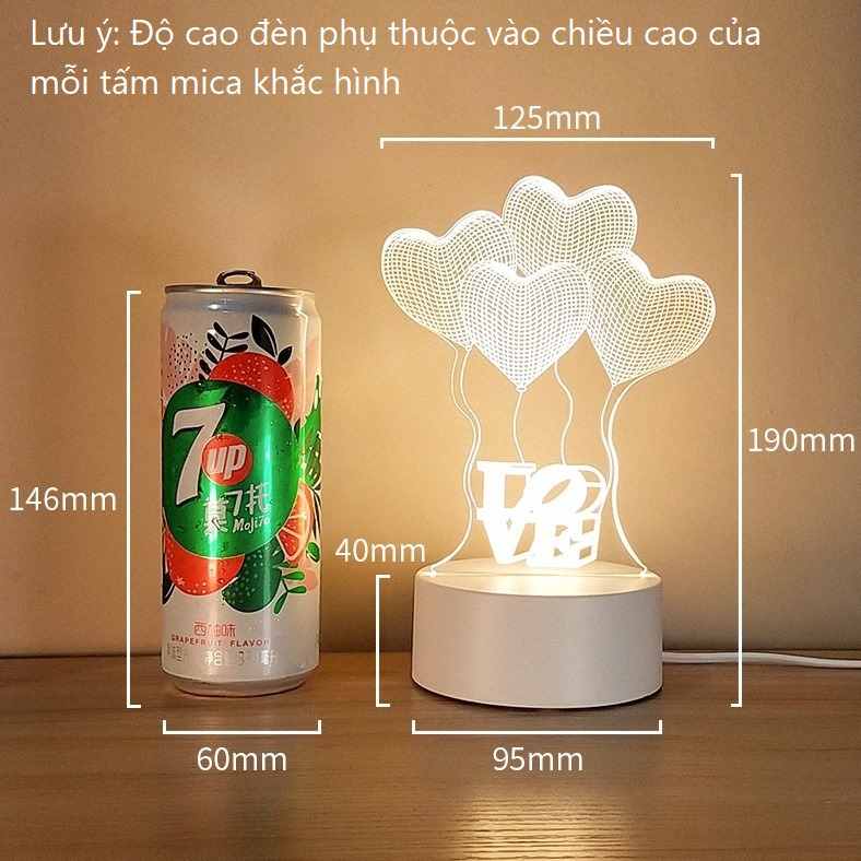 Đèn ngủ 3d để bàn nhiều mẫu hình cute, đèn ngủ led decor trang trí phòng ngủ đẹp