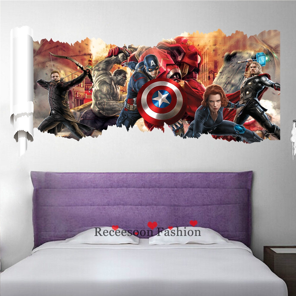 Decal dán tường hình biệt đội siêu anh hùng Marvel