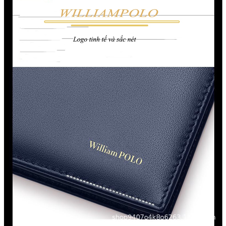 Ví Da Nam Cao Cấp Bóp Nam Da Bò Thật Chính Hãng WILLIAMPOLO -POLO181342X