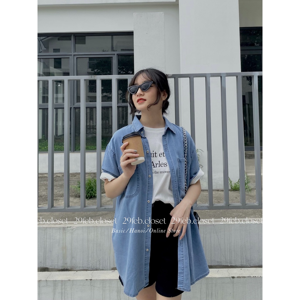 Áo sơ mi bò cộc tay 2 túi - 29feb.closet - A63
