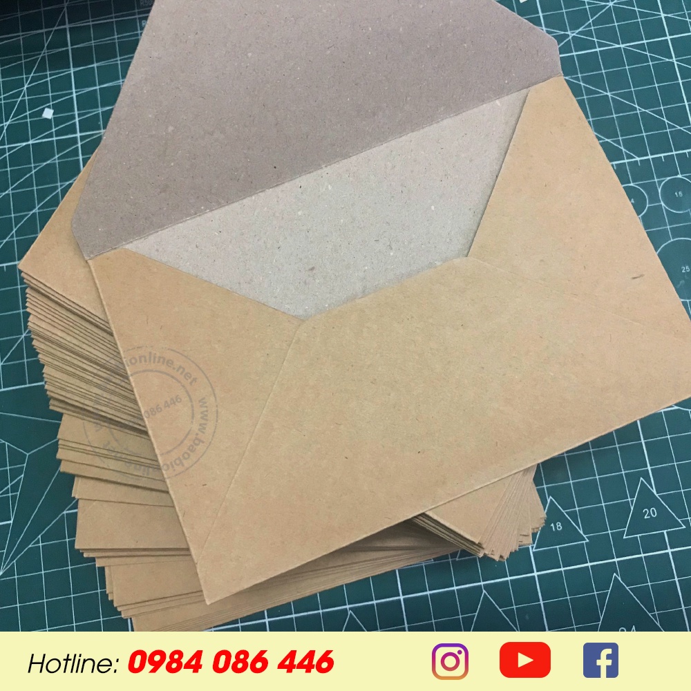 BAO THƯ KRAFT NHẬT NẮP CHÉO 22 x 12 CM CÓ SẴN ĐỊNH LƯỢNG 160GSM - BAOBIONLINE