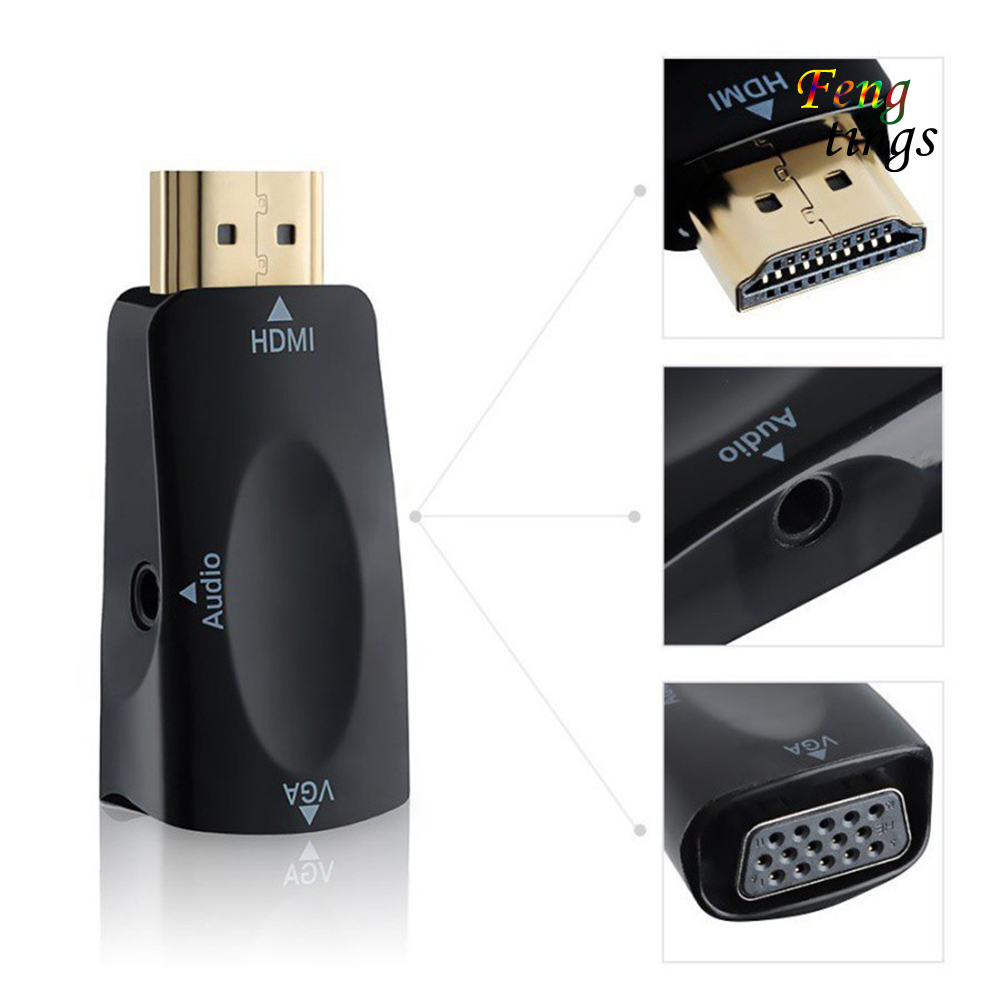 Bộ Chuyển Đổi Hd 1080p Hdmi-compatible Sang Vga Kèm Cáp Âm Thanh Cho Pc X-box K1