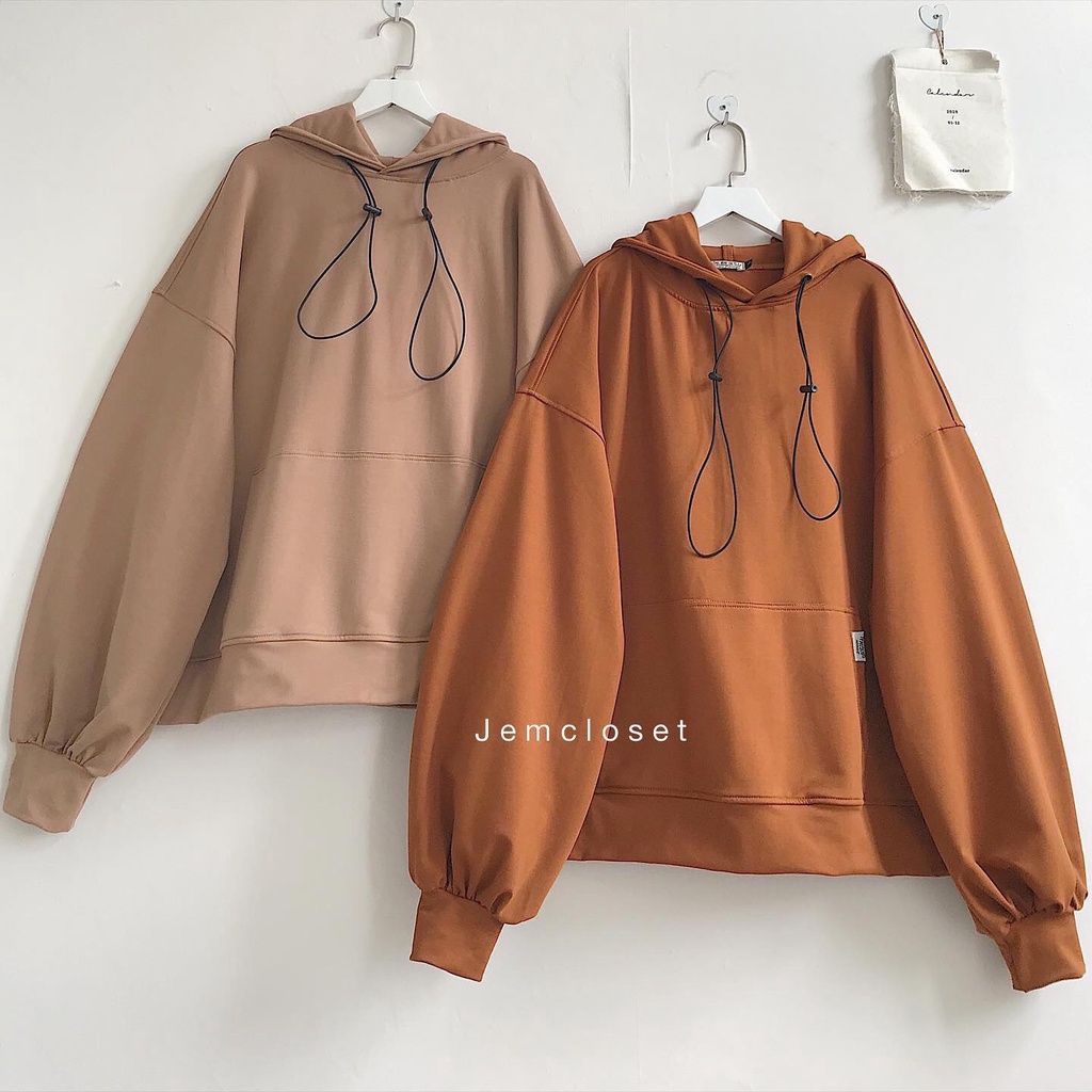 Áo Hoodie Nữ Form Rộng JEMCLOSET Hoodie Simpoo Phong Cách Basic Đơn Giản Kiểu Hàn Quốc Chất Liệu Vải Dày Mềm Mịn 1767