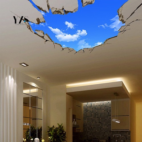 Sticker dán tường hình bầu trời/đám mây 3D trang trí phòng ngủ/trần nhà