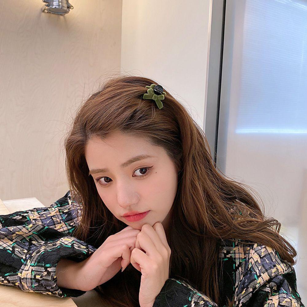 Kẹp Tóc Nơ Màu Trơn Dễ Thương Thời Trang Thu Đông Phong Cách Hàn Quốc Cho Bé Gái
