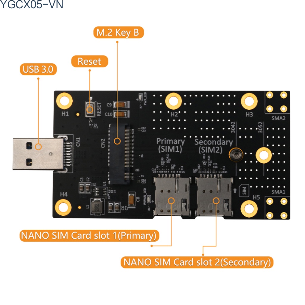 Thẻ Mở Rộng Thẻ Sim Nano M.2 Sang Usb 3.0 Cho Laptop Desktop Wlan / Lte 3g / 4g / 5g | BigBuy360 - bigbuy360.vn