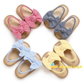 Giày Sandal Đế Mềm Đính Nơ Cho Bé Gái