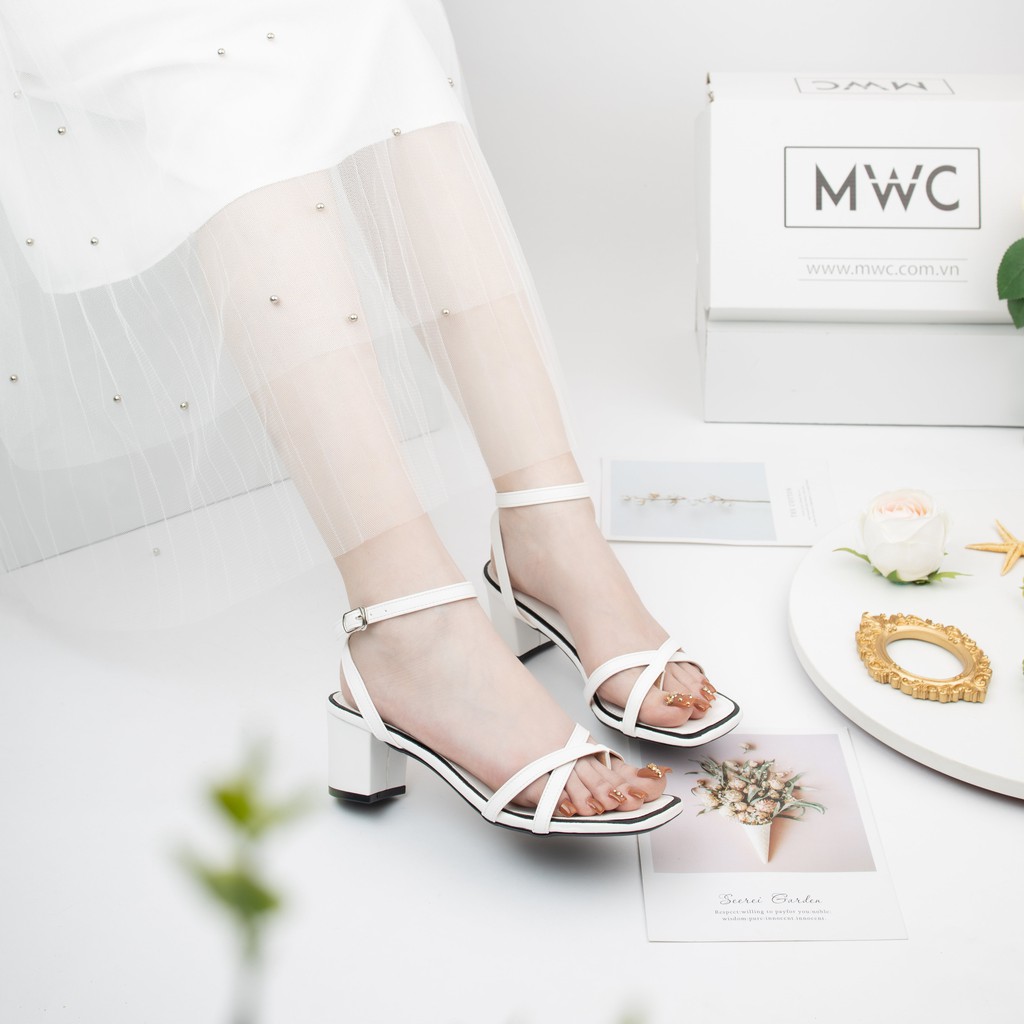 Giày Sandal Cao Gót MWC Đế Vuông 5CM Mũi Vuông NUCG-3925