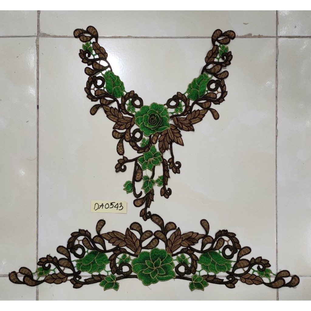 ren thêu cổ và lai xinh xắn mã DA0453