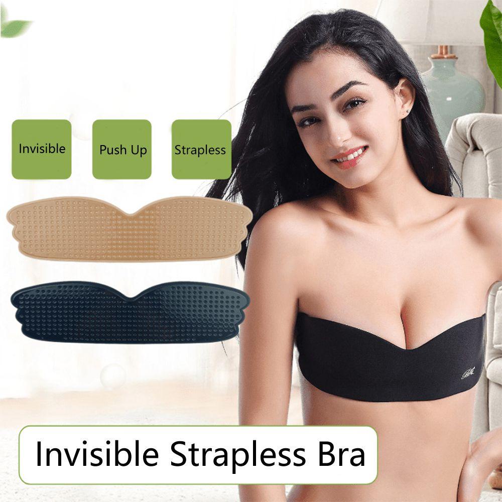 ROWANS Strapless Bra Invisible Silicone Push Up Nipple Cover
