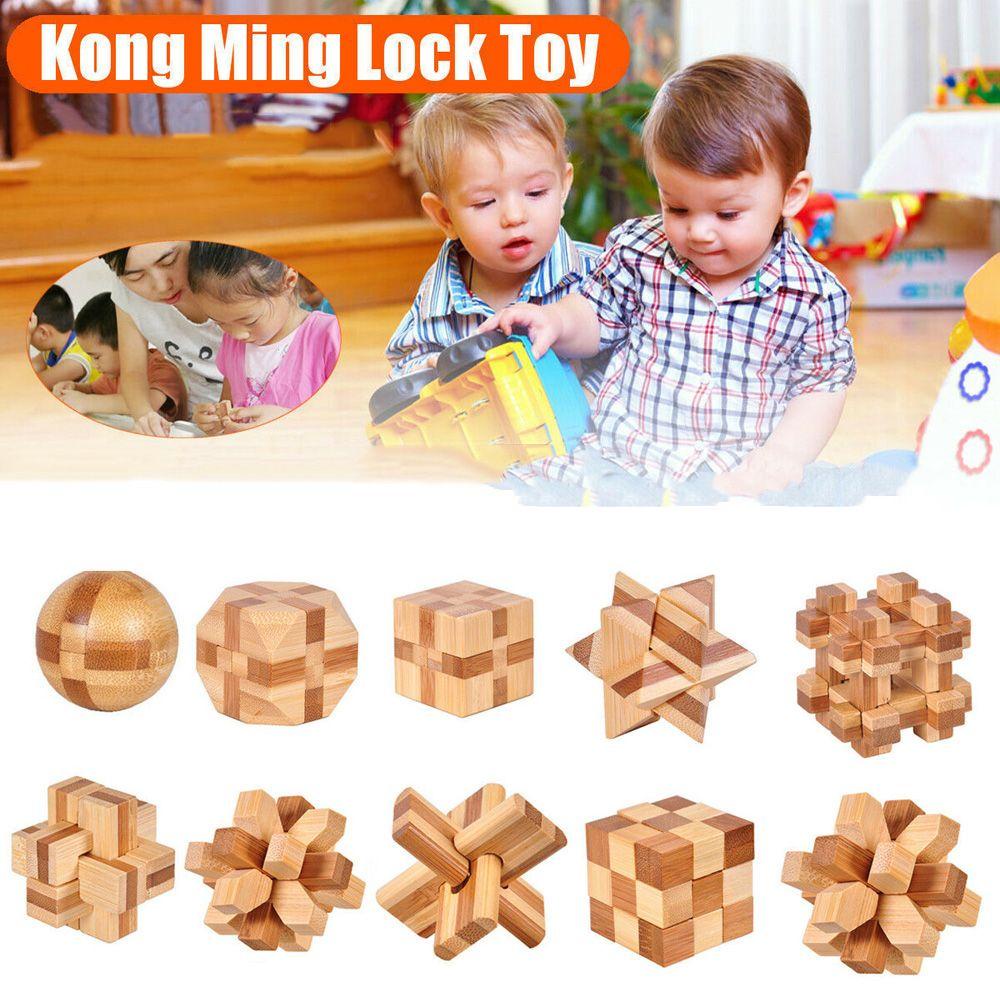 Trò Chơi Khóa Liên Kết 3D Bằng Tre Cho Trẻ Em Và Người Lớn