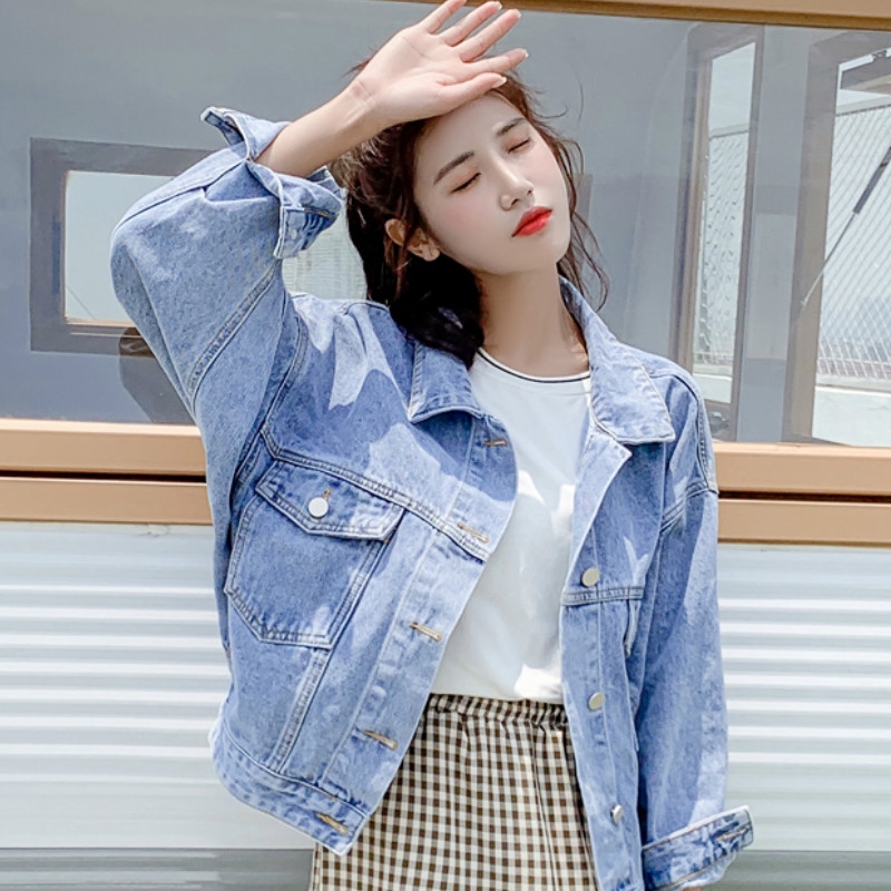 ENCOUNTER Woman Korean Denim Jacket Student Coats