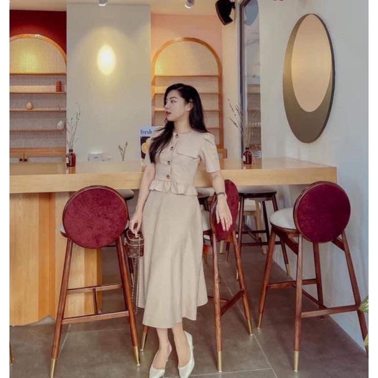 Set Đũi Áo Peplum Mix Chân Váy