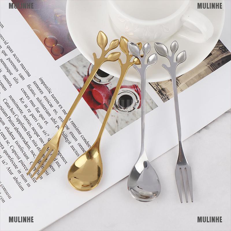 Muỗng Cà Phê Hình Chiếc Lá Mini Bằng Thép Không Gỉ