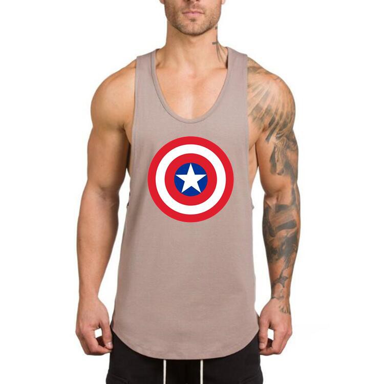 Áo thun 3 lỗ in biểu tượng Captain American cho nam